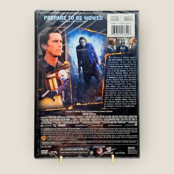 The Dark Knight DVD Widescreen Edition Christian Bale Heath Ledger Batman Movie - Picture 2 of 2